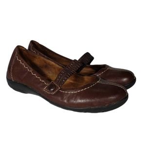 Naturalizer Brown Mary Jane Slip On Loafer Elastic Strap Flat  Comfort Shoes 7